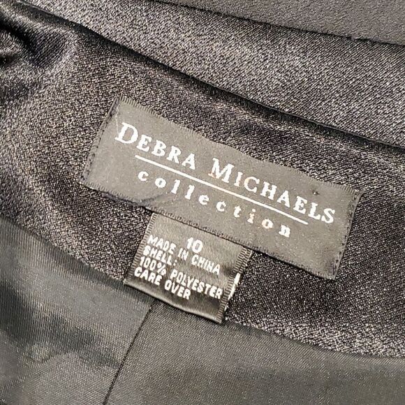 Debra Michaels Sz 10 Vintage Black Satin Trim Button Formal Suit Blouse Y2K. 623 - Picture 6 of 6